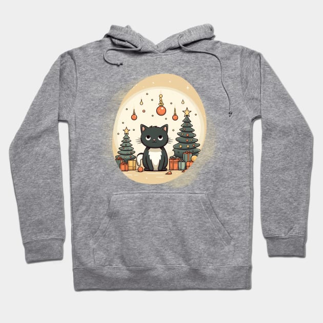 Christmas Cat 🎄🐈‍⬛ Hoodie by Bread Brothers Graphics